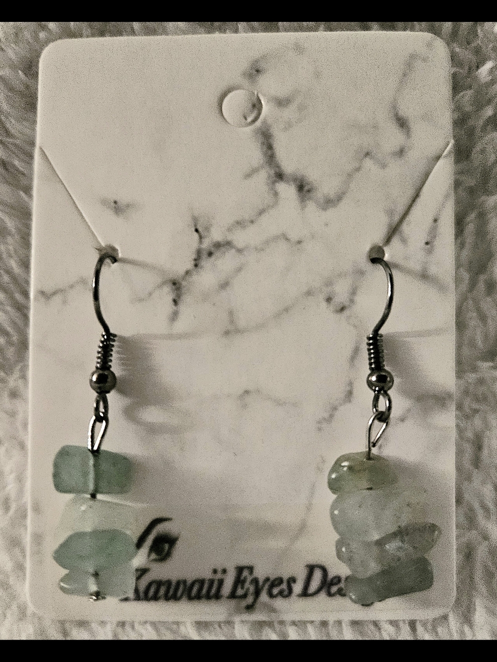 Aventurine Green Chip Stone Dangle Earrings